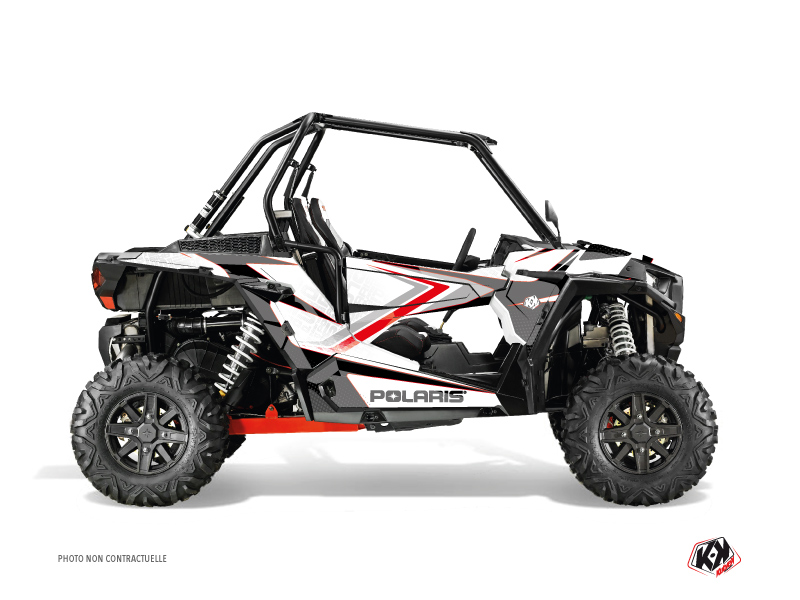 Polaris RZR 1000 UTV Rock Graphic Kit White Red