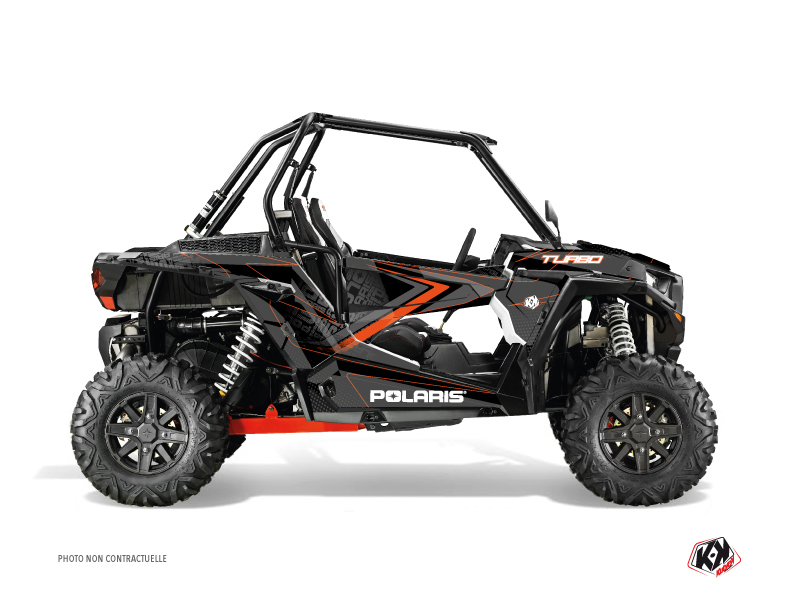 Polaris RZR 1000 Turbo UTV Rock Graphic Kit Black Orange