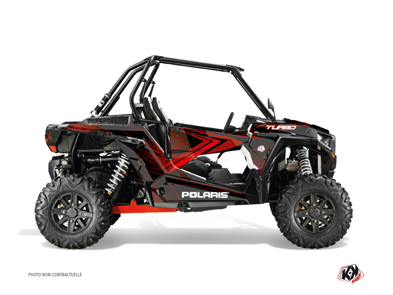 Polaris RZR 1000 Turbo UTV Rock Graphic Kit Black Red