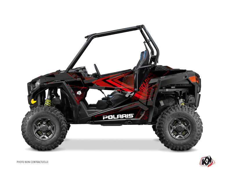 Polaris RZR 900 UTV Rock Graphic Kit Black Red