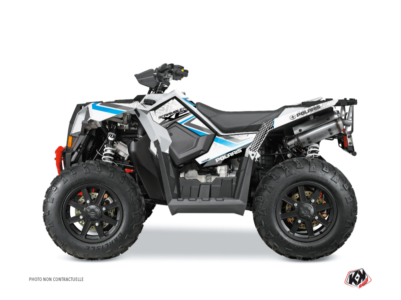 Polaris Scrambler 850-1000 XP ATV Rock Graphic Kit White Blue