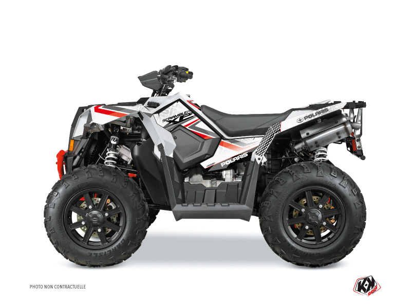 Polaris Scrambler 850-1000 XP ATV Rock Graphic Kit White Red