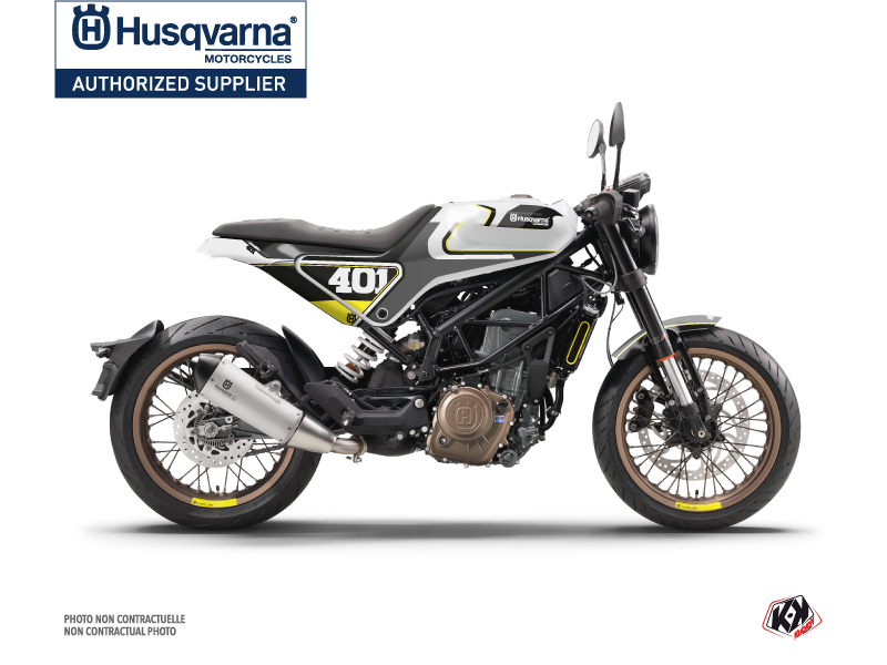 Husqvarna Vitpilen 401 Street Bike Rocket Graphic Kit Grey Yellow