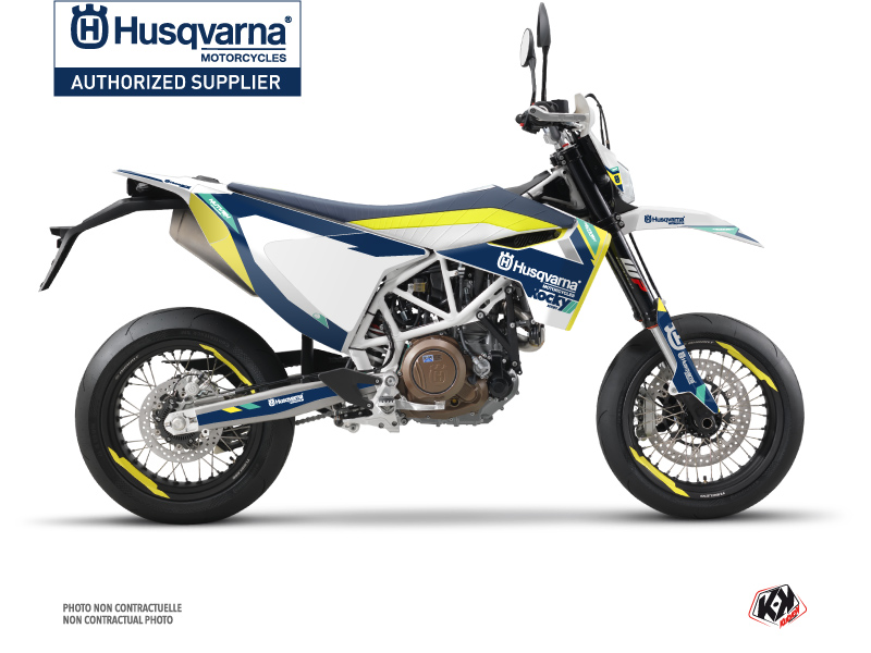 Husqvarna 701 Supermoto Dirt Bike Rocky Graphic Kit Blue