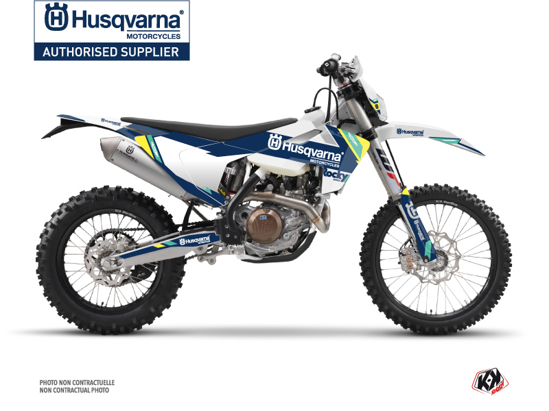 Husqvarna 250 FE Dirt Bike Rocky Graphic Kit Blue