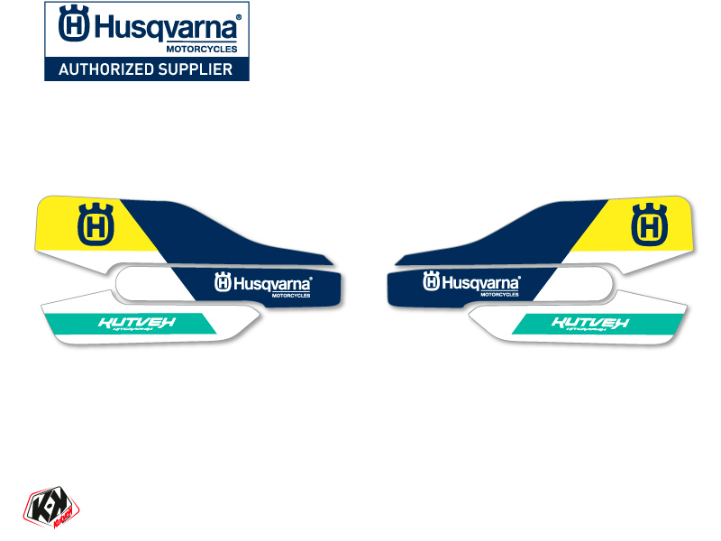 Kit Déco Stickers de protège mains Rocky Moto Cross Husqvarna TE-FE Bleu