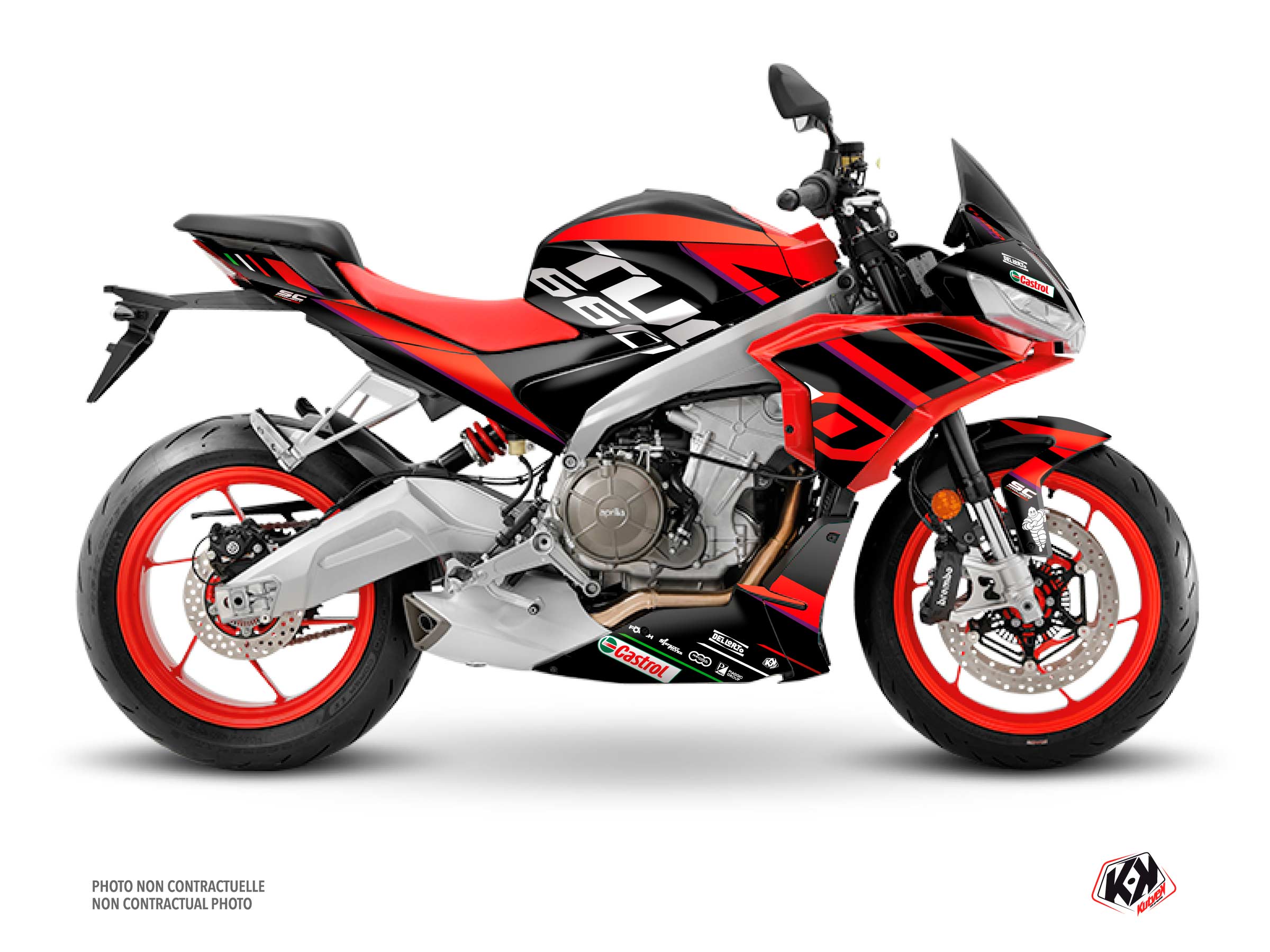 Aprilia Tuono 660 Street Bike Rumble Graphic Kit Red