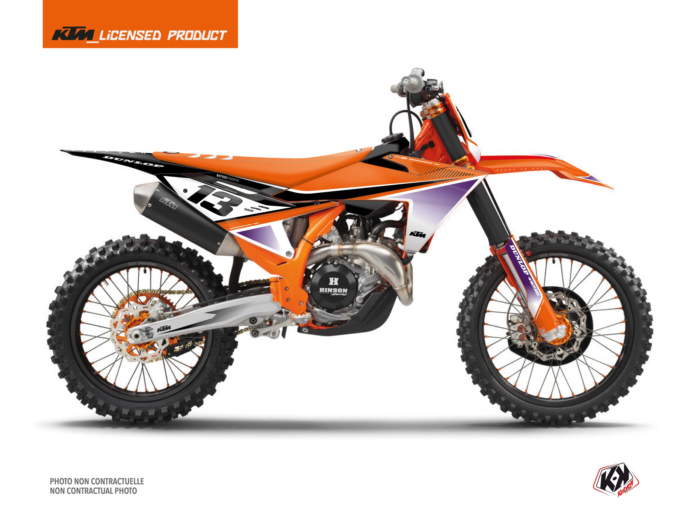 KTM 300 XC Dirt Bike Shaw Graphic Kit Purple Kutvek Kit Graphik