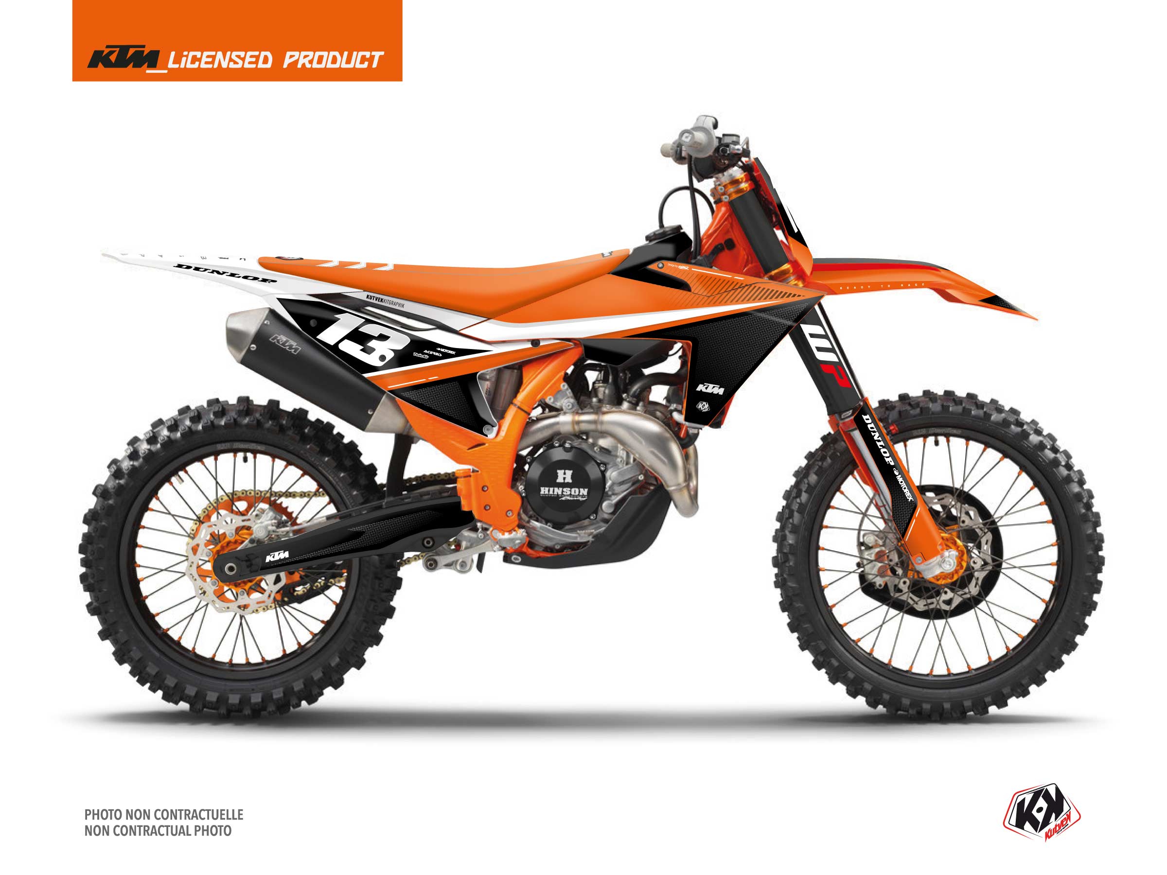 KTM 250 SXF Dirt Bike SHAW Graphic Kit Black