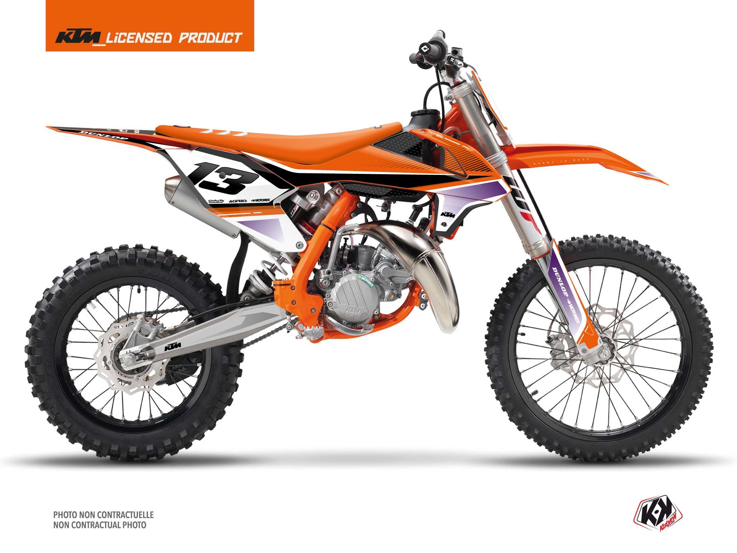 KTM 85 SX Dirt Bike shaw Graphic Kit Purple