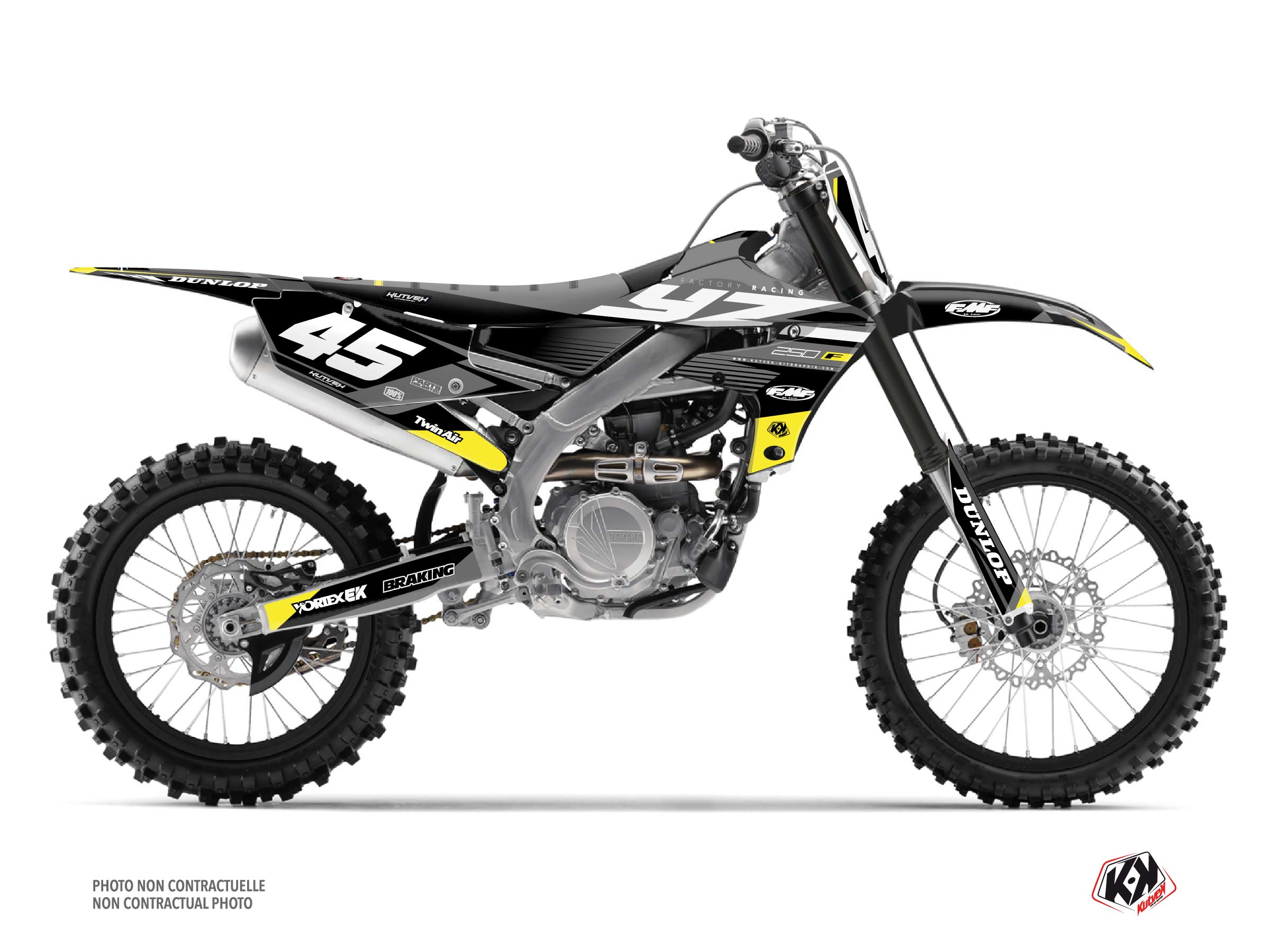 Yamaha 250 YZF Dirt Bike Shok Graphic Kit Grey