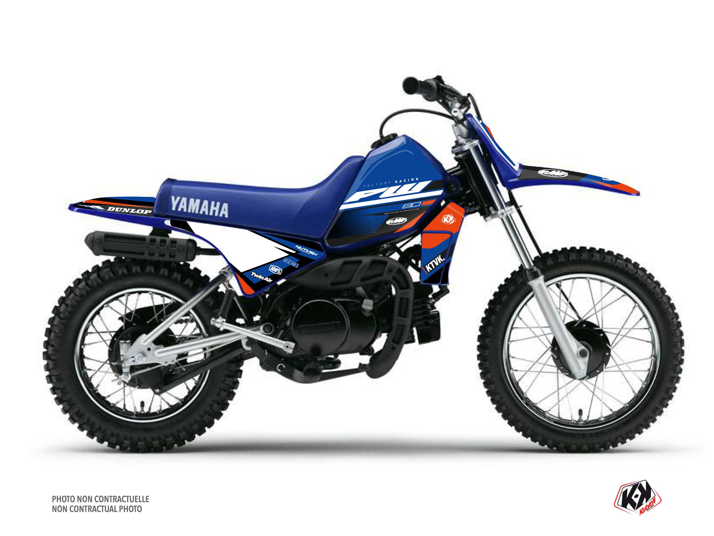 alquiler Ordinario salto Yamaha PW 80 Dirt Bike Shok Graphic Kit Blue - Kutvek Kit Graphik