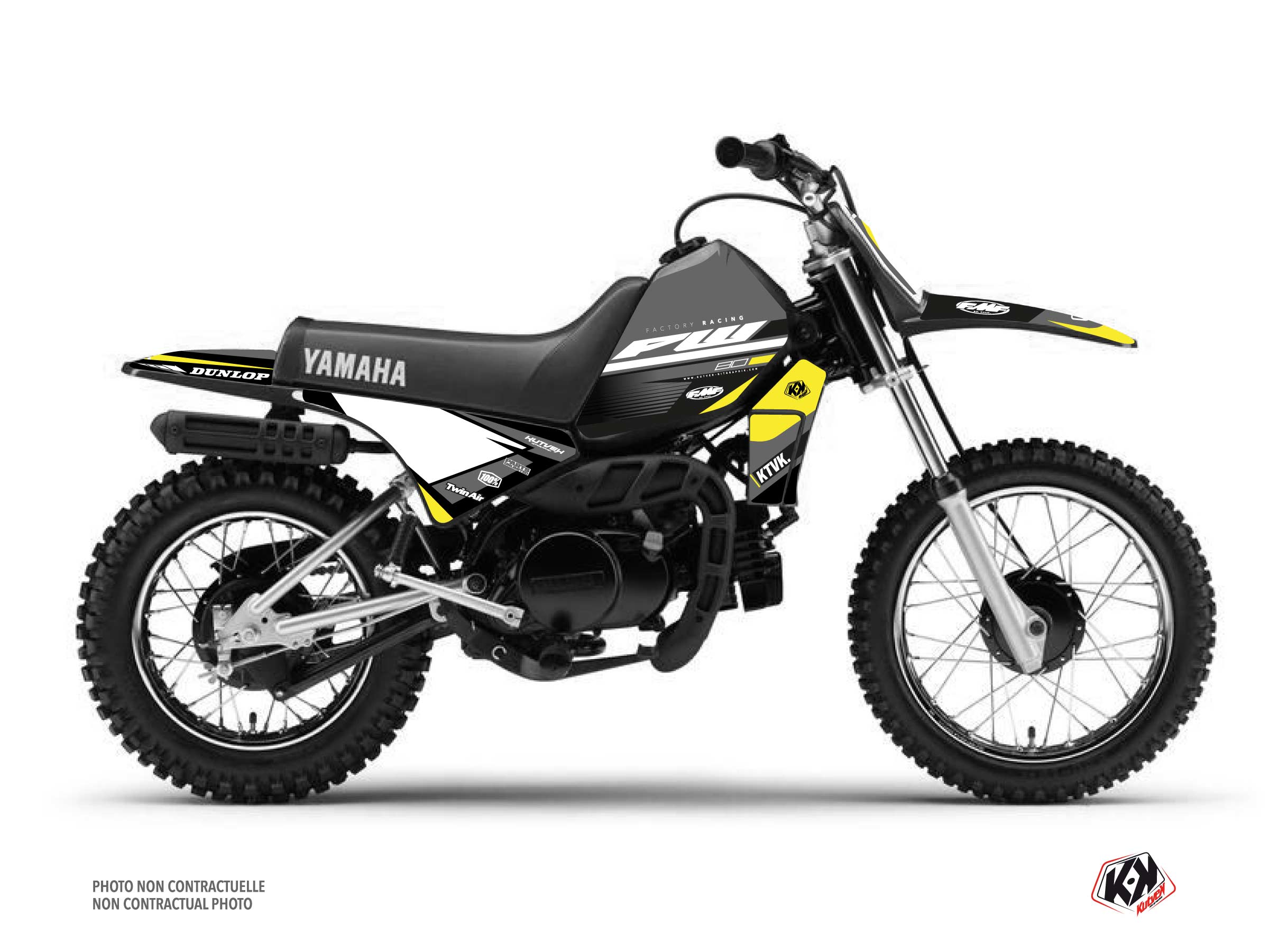 Yamaha PW 80 Dirt Bike Shok Graphic Kit Grey