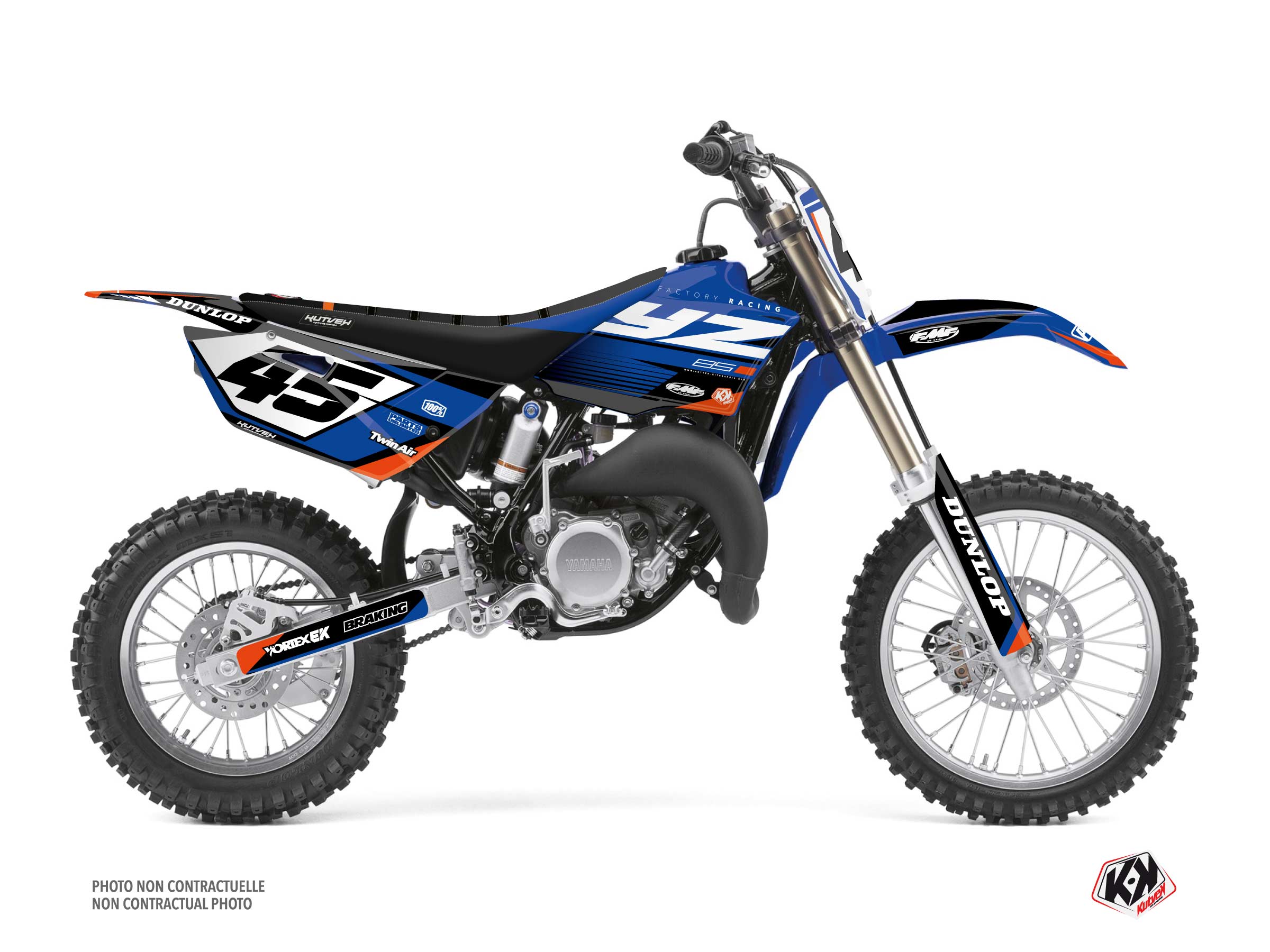 Yamaha 85 YZ Dirt Bike Shok Graphic Kit Blue