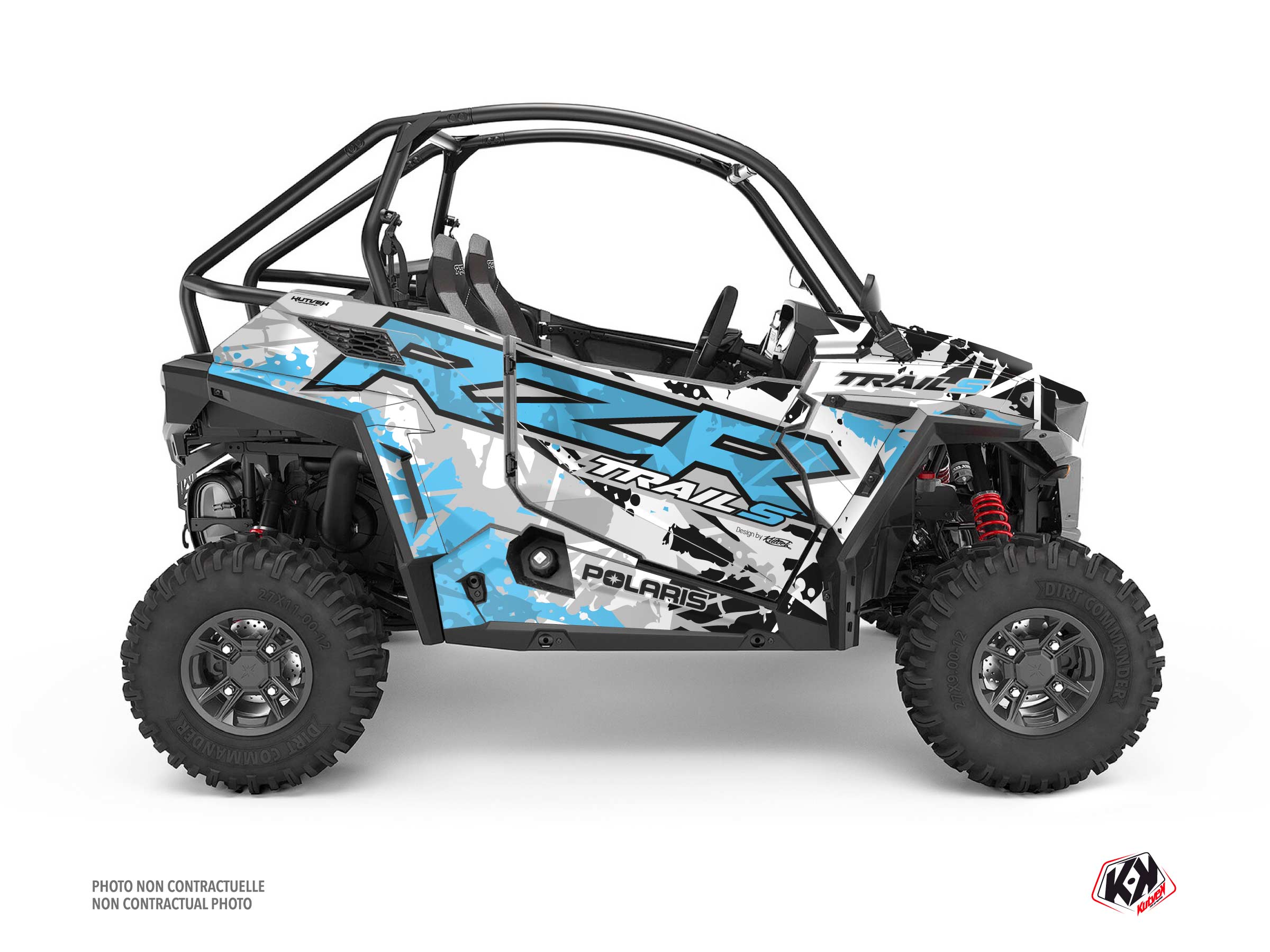 Polaris RZR Trail S UTV v Graphic Kit Cyan