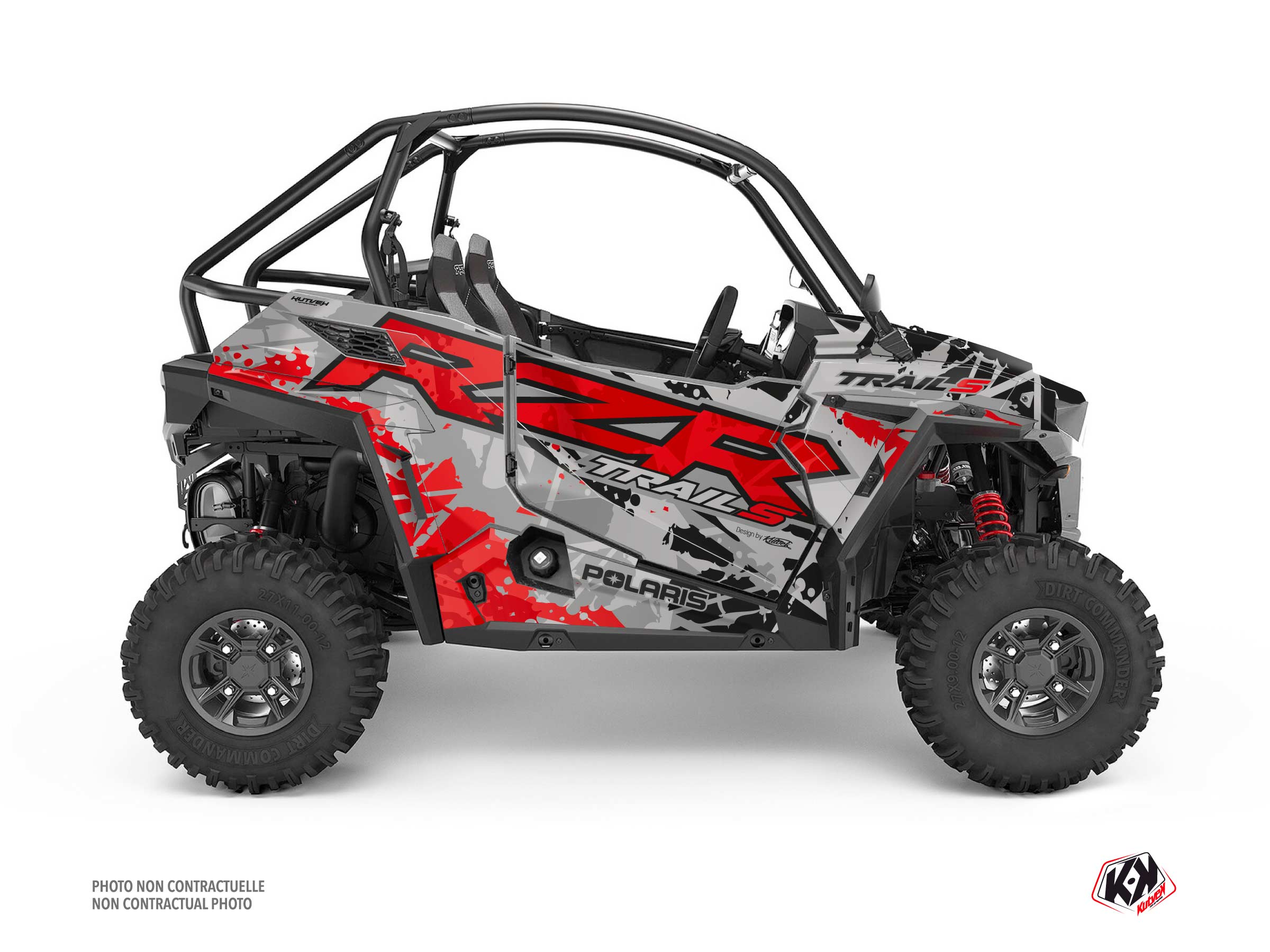 Polaris RZR Trail S UTV v Graphic Kit Grey