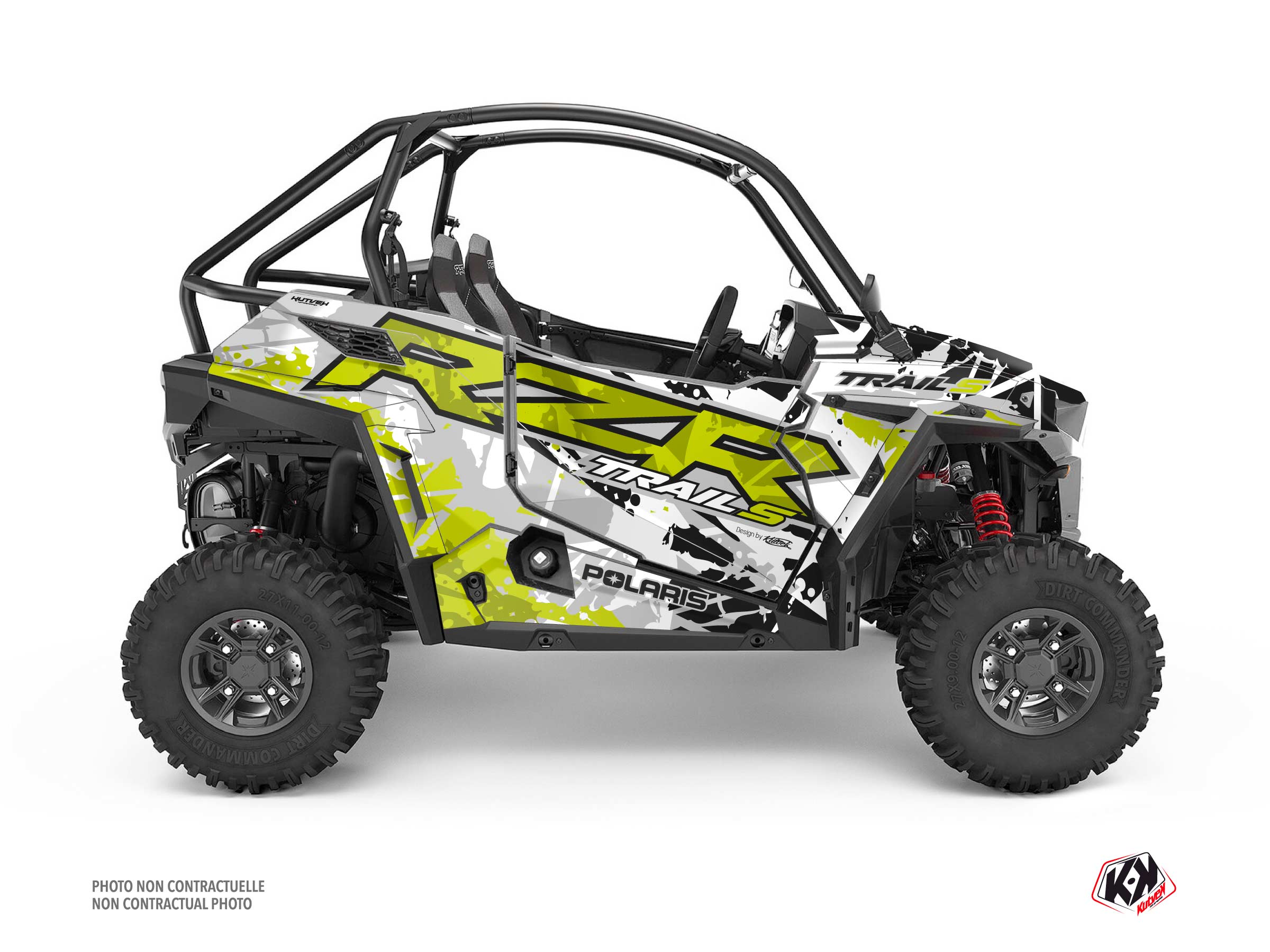 Polaris RZR Trail S UTV v Graphic Kit Green Neon