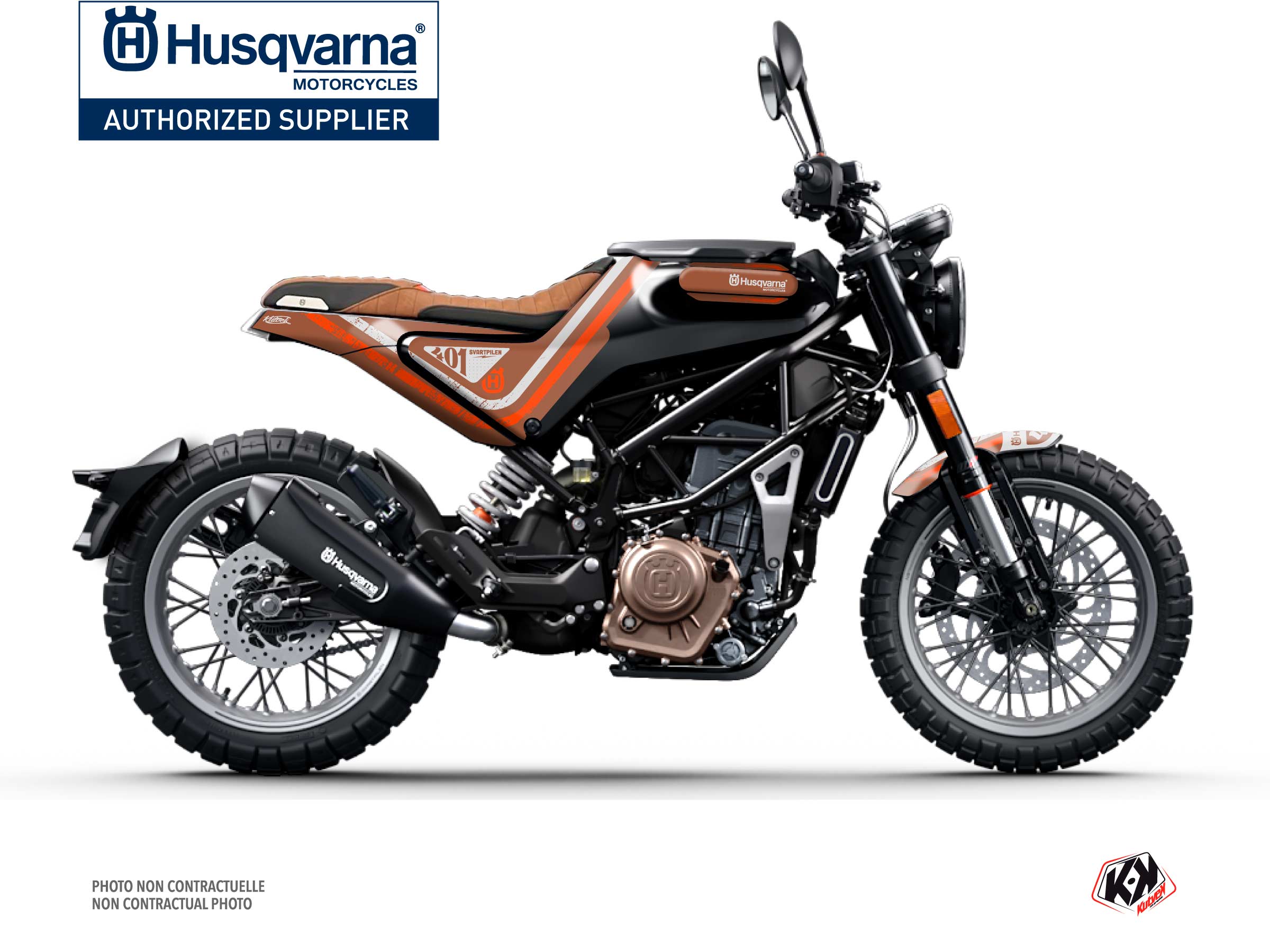 Kit Déco Moto Skramb Husqvarna Svartpilen 401 Orange