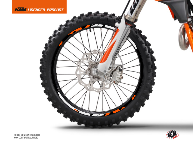 Graphic Kit Wheel decals Skyline Dirt Bike KTM SX-SXF EXC-EXCF Orange