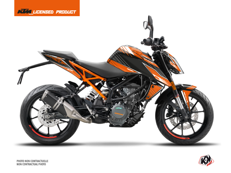 KTM Duke 125 Street Bike Slash Graphic Kit Orange Black