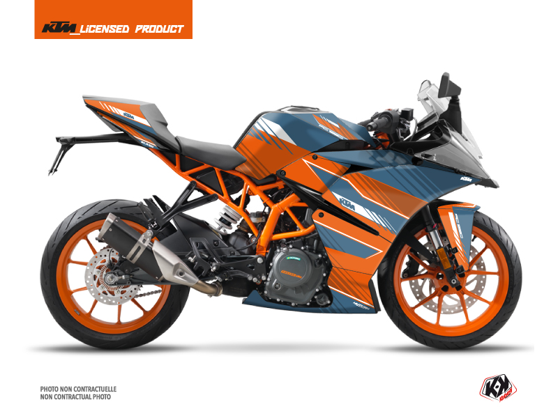 KTM 125 RC Street Bike Slash Graphic Kit Orange Blue