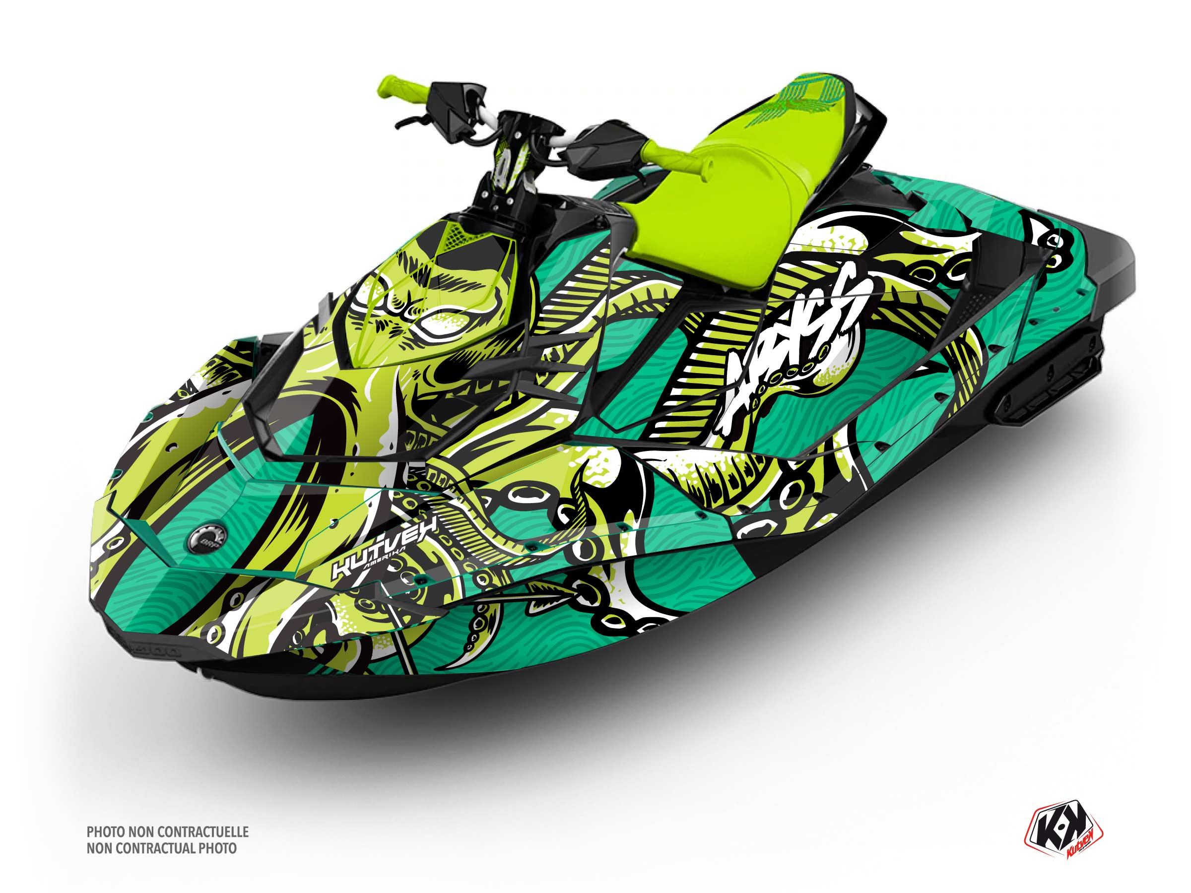 Seadoo Spark Jet-Ski Abyss Graphic Kit Turquoise Full