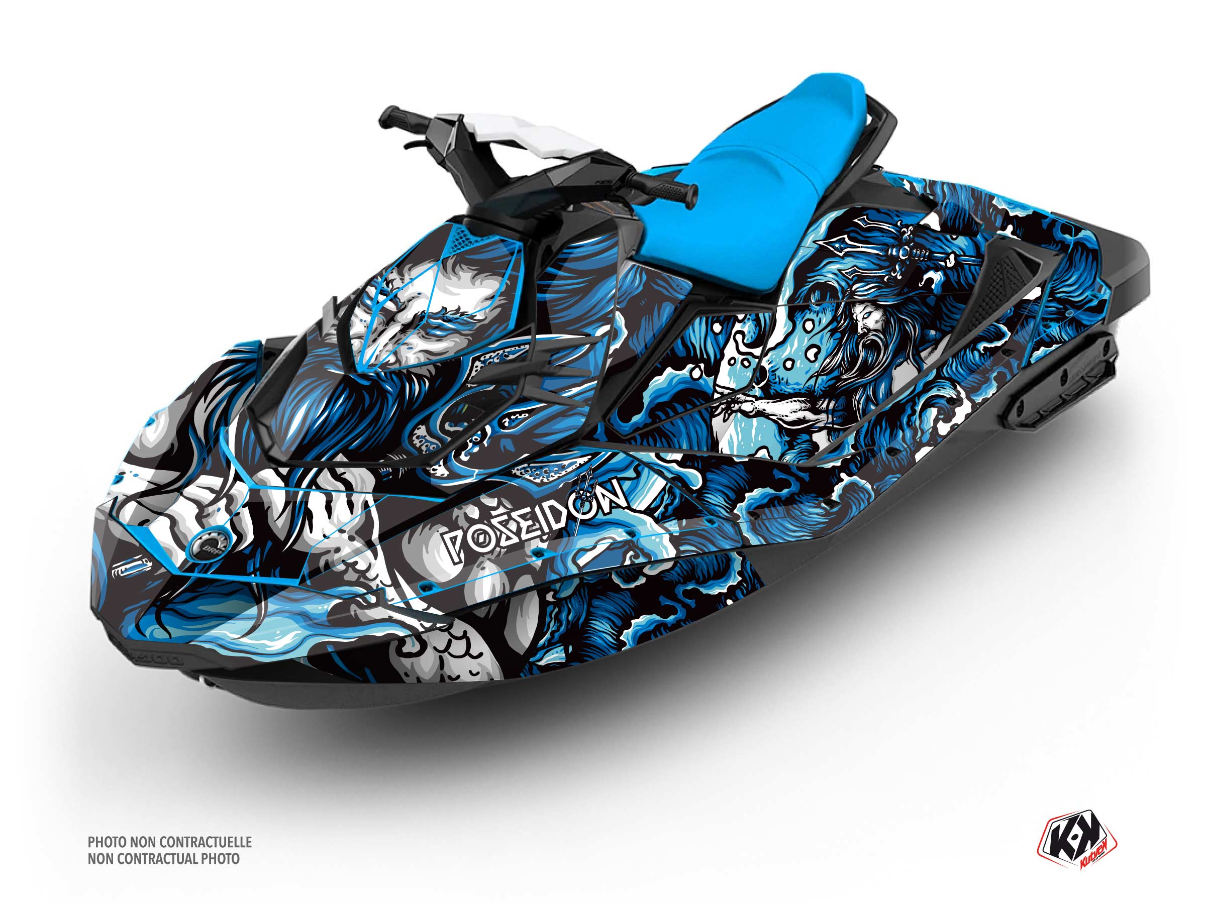 Seadoo Spark Jet-Ski Poseidon Graphic Kit White Full