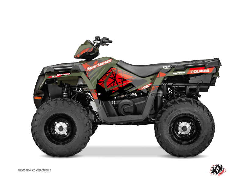 Polaris 450 Sportsman ATV Spin Graphic Kit Red