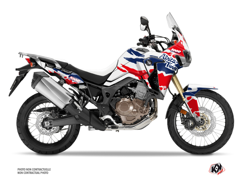 Honda Africa Twin CRF 1000 L Street Bike Splash Graphic Kit Red Blue