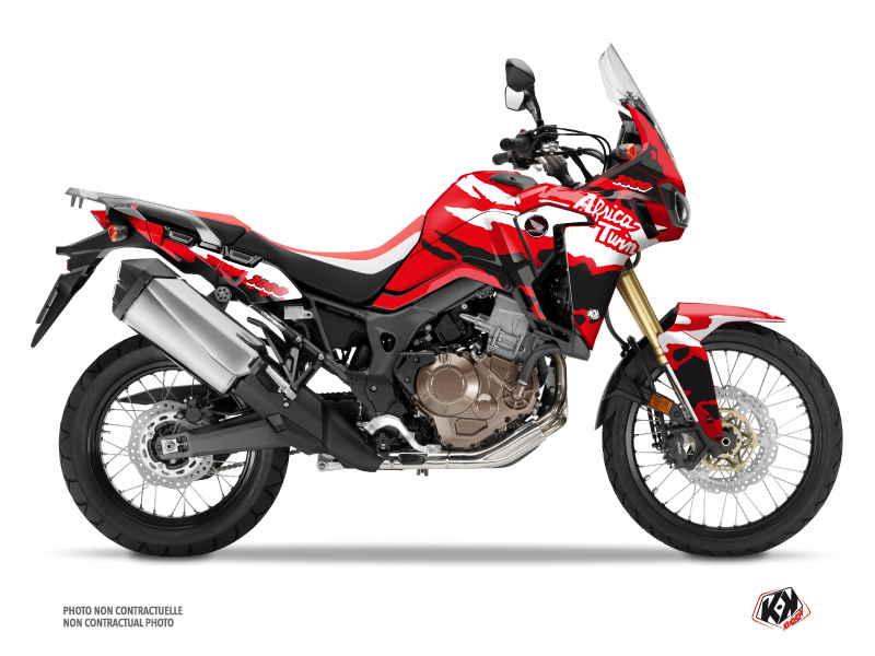 Honda Africa Twin CRF 1000 L Street Bike Splash Graphic Kit Red Black