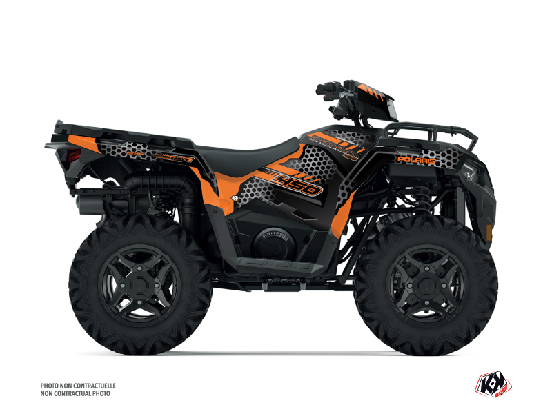 Polaris 450 Sportsman ATV Splinter Graphic Kit Black Orange