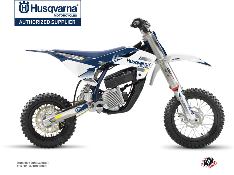 Kit Déco Moto Cross Split Husqvarna EE-5 Blanc Bleu