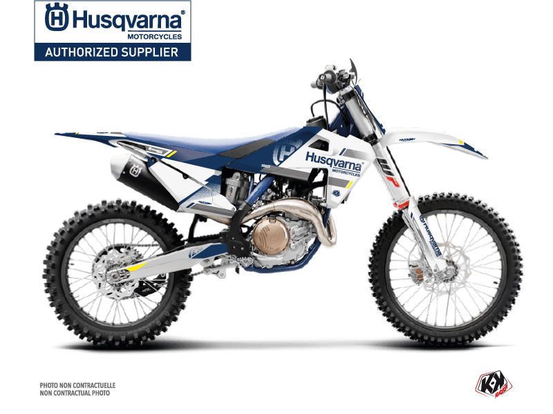 Husqvarna 450 FE Dirt Bike Split Graphic Kit White Blue