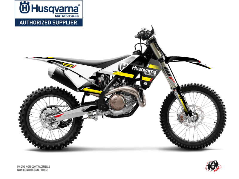 Husqvarna 450 FE Dirt Bike Split Graphic Kit Black Yellow