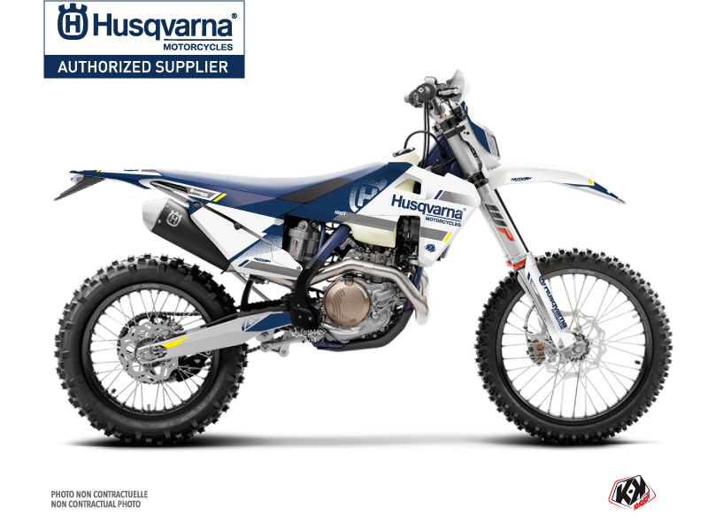 Husqvarna 250 FE Dirt Bike Split Graphic Kit White Blue