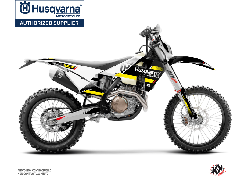 Husqvarna 250 FE Dirt Bike Split Graphic Kit Black Yellow