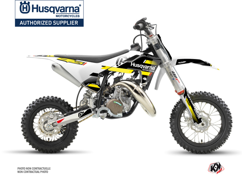 Kit Déco Moto Cross Split Husqvarna TC 50 Noir Jaune