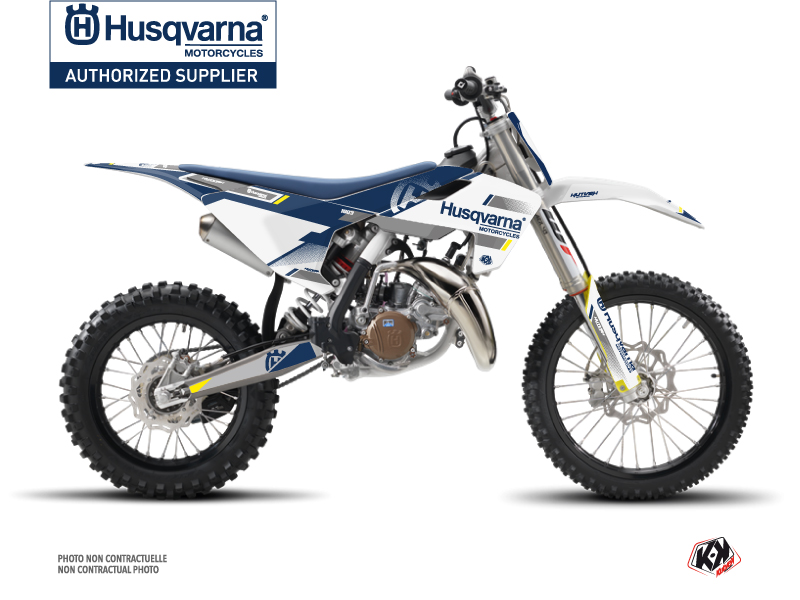 Kit Déco Moto Cross Split Husqvarna TC 85 Blanc Bleu