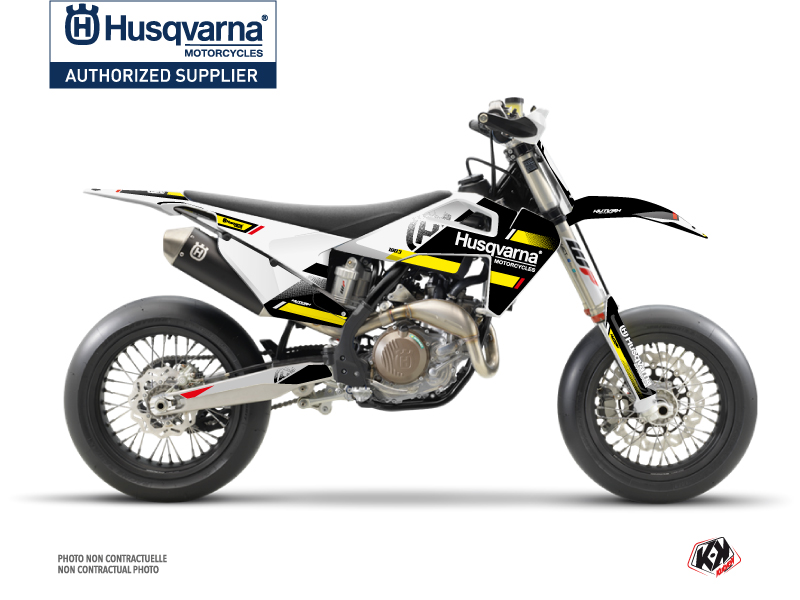 Husqvarna 450 FS Dirt Bike Split Graphic Kit Black Yellow