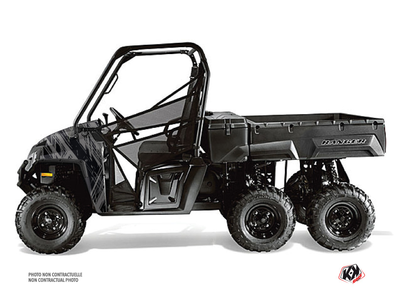 Polaris Ranger 6x6 UTV Squad Graphic Kit Black Grey