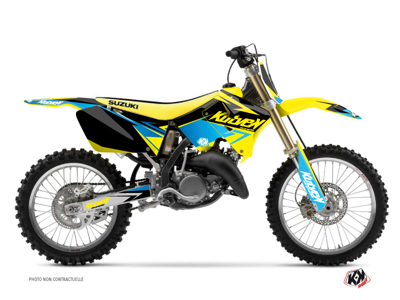 Kit Déco Moto Cross Stage Suzuki 125 RM Jaune Bleu