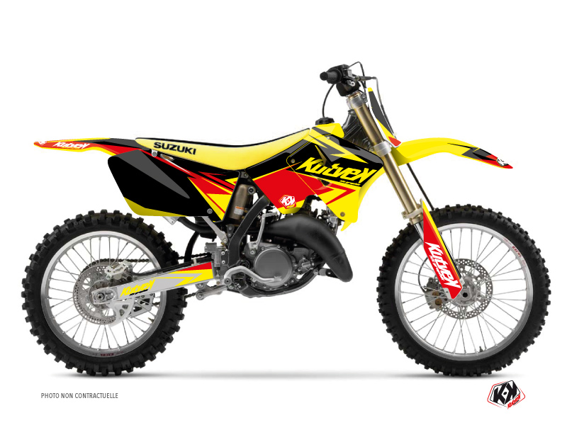 Suzuki 125 RM Dirt Bike Stage Graphic Kit Yellow Red