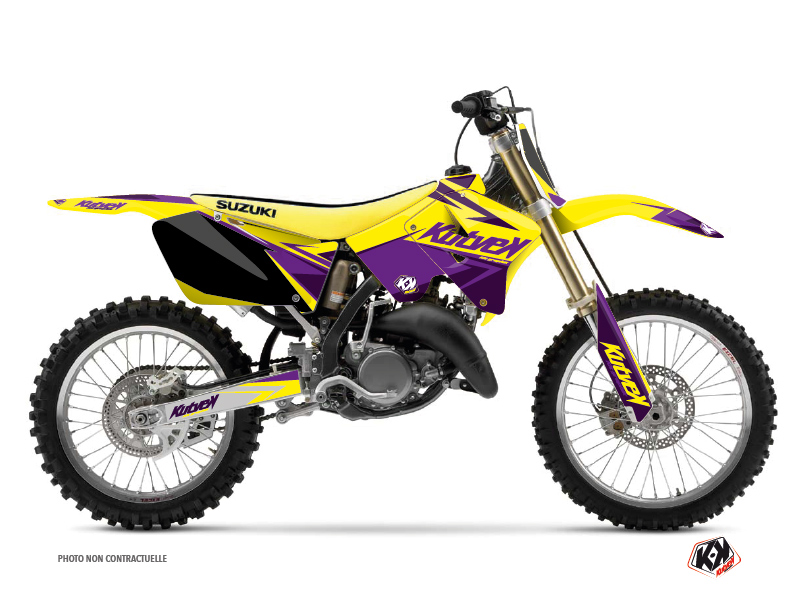 Suzuki 125 RM Dirt Bike Stage Graphic Kit Yellow Purple