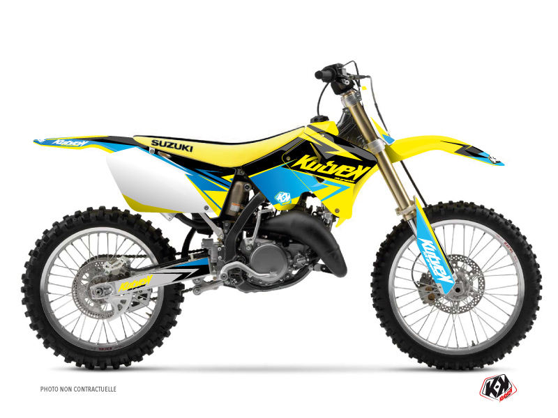 Kit Déco Moto Cross Stage Suzuki 250 RM Jaune Bleu