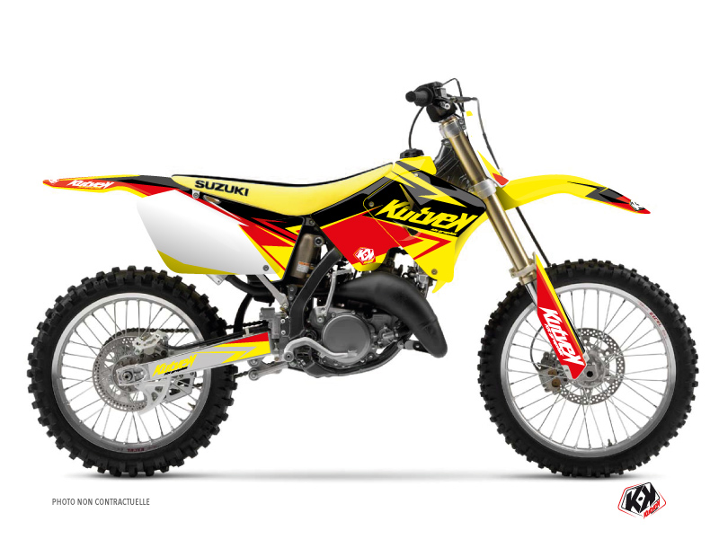 Suzuki 250 RM Dirt Bike Stage Graphic Kit Yellow Red