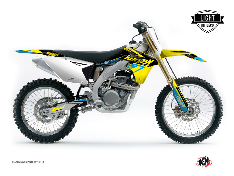 Kit Déco Moto Cross Stage Suzuki 250 RMZ Jaune Bleu LIGHT