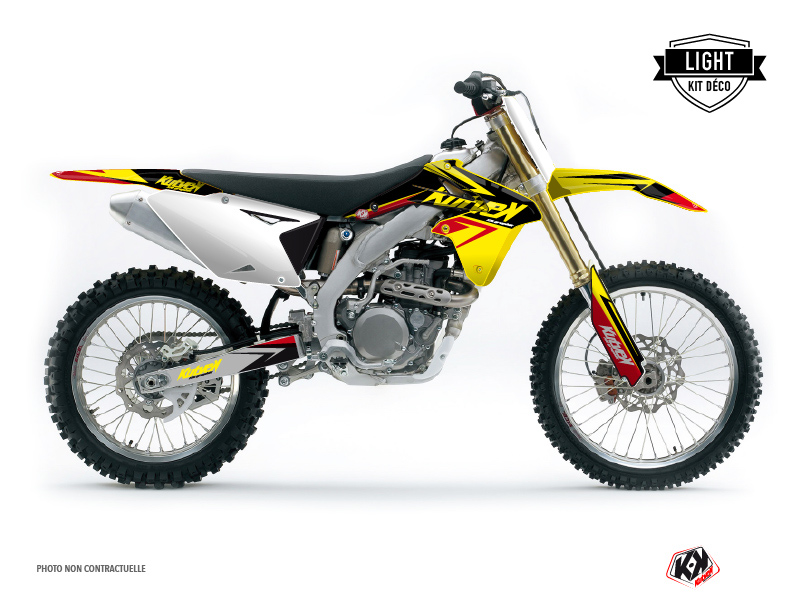 Kit Déco Moto Cross Stage Suzuki 250 RMZ Jaune Rouge LIGHT