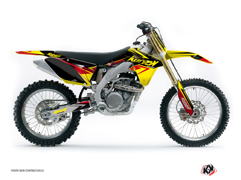 Suzuki 250 RMZ Dirt Bike Stage Graphic Kit Yellow Red