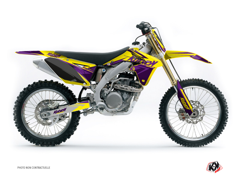 Kit Déco Moto Cross Stage Suzuki 250 RMZ Jaune Violet