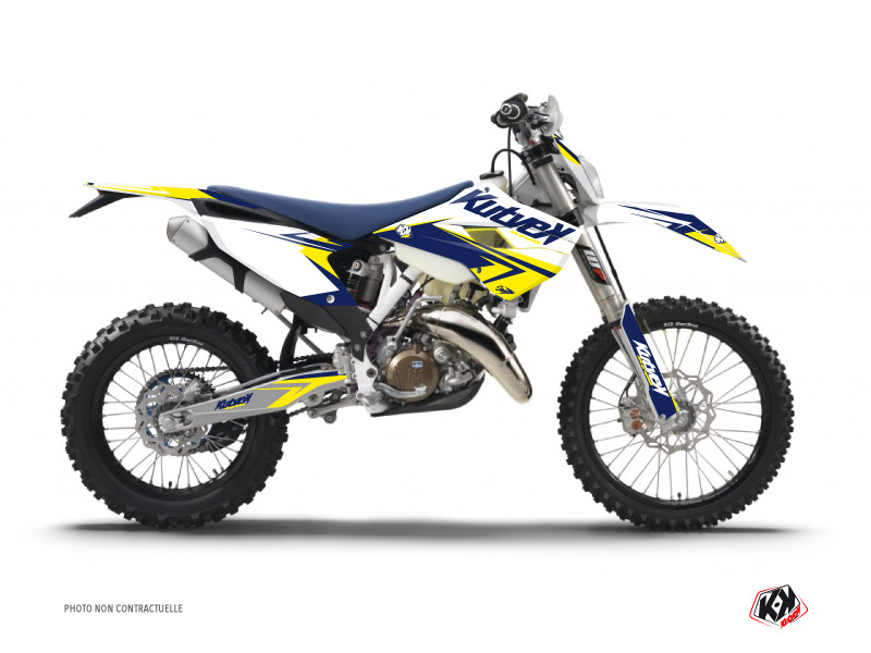 Kit Déco Moto Cross Stage Husqvarna 300 TE Blanc Jaune